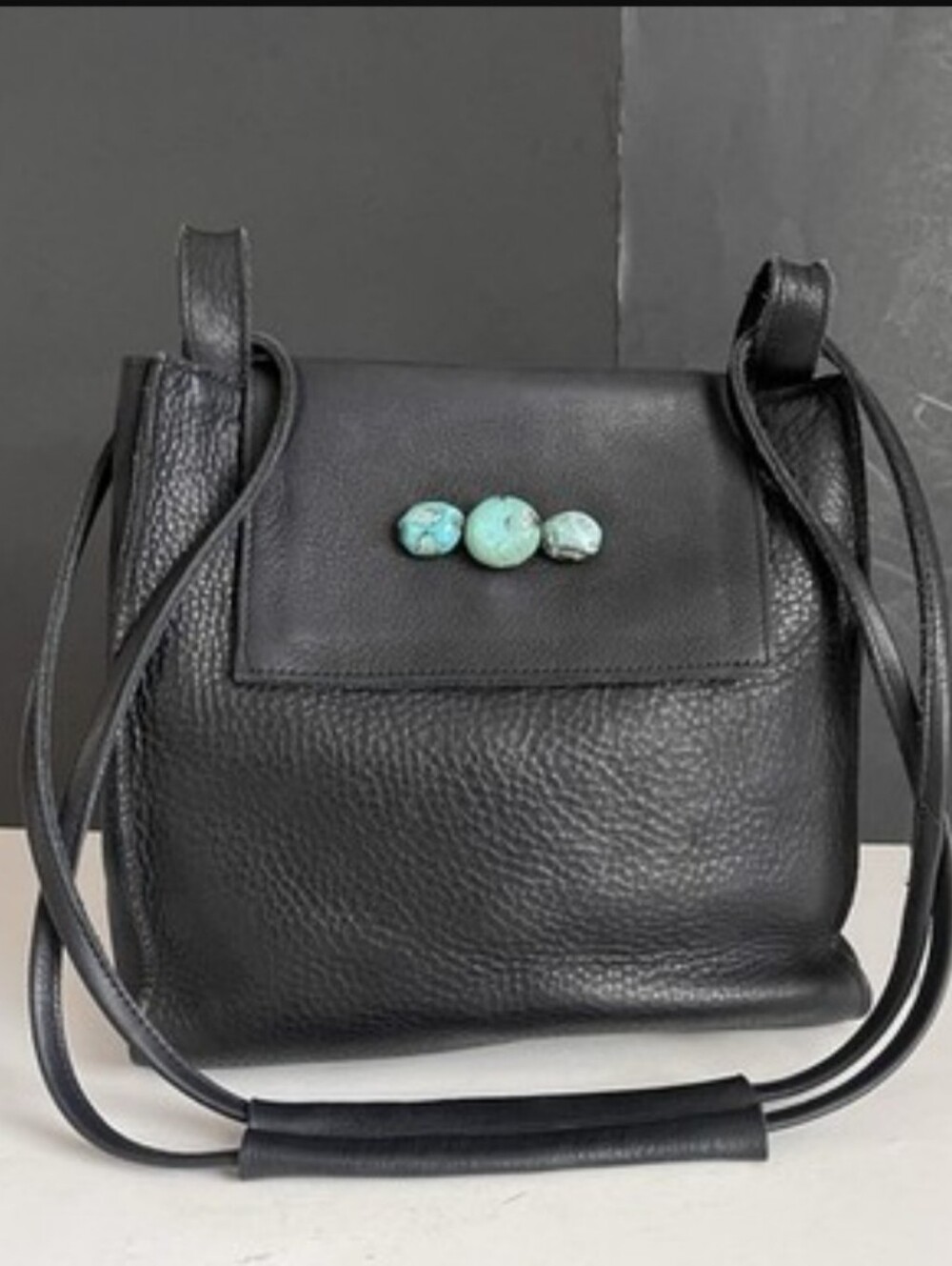 Two Bar West Black Leather Bag